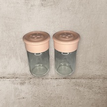 2 Adet Cam Tuzluk Plastik Kapaklı Kutuludur -75 Cc Çok Renkli