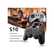 S10 Mini Çift Kolu Taşınabilir 520 Oyunlu Kablosuz Oyun Konsolu Atari Media Player Medya Oynatıcı Siyah - 624146455