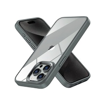 Pro Max Için Hybrid Serisi Arkası Kristal Şeffaf Polikarbonat Kenarları Silikon Kamera Lens Çerçevesi Ve Tuşları Diğer