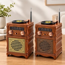 Retro Radyo Hoparlör Am Fm Sw Bluetooth Usb Type-c Şarjlı