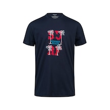 2as Alex Baskılı Erkek Sıfır Yaka T-shirt 047 Lacivert