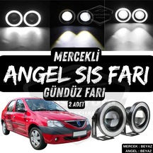 Dacia Logan Uyumlu Üniversal Mercekli Angel Sis Farı Metal Su Geçirmez 76 Mm Beyaz Halkalı Gündüz Farı Angel Eyes 2 Adet 00 Şüscaroto Aksesuar