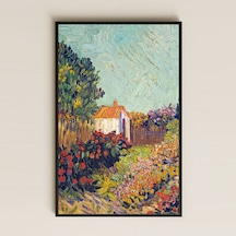 Van Gogh Çiçekli Bahçe Ve Kır Evi - Uv Baskılı Pvc Tablo