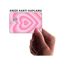 Pembe Kalp - Papara, Tosla, Otobüs Kart Kaplama Stickeri Kredi Kartı Için Diğer