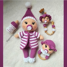 Amigurumi Emzikli Bebek Çıngırak Seti Oyuncak