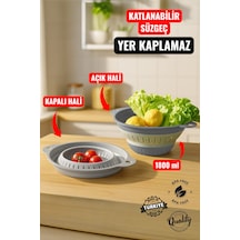 Akordiyon Katlanır Süzgeç Yer Kaplamaz Çeyiz İçin Pratik Mutfak Ürünü Kamp Süzgeçi 1800ml Plastik Diğer