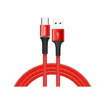 Baseus Halo Type-C 3A 1M Kablo Siyah / Kırmızı