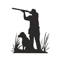 Şeffaf Avcı Silüet Ve Köpek Av Doğa Spor Sticker 01509