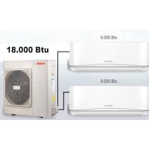 Bosch 18000 BTU 1 Dış + 2 İç Ünite (9+9) Duvar Tipi Multi Inverter Split Klima