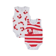 Civil Baby Yengeç Baskılı 2'li Set 3-18 Ay Çıtçıtlı Badi - Beyaz