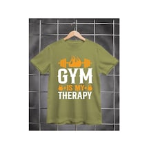 Segungear Gymtherapy Erkek Regular Fit Baskılı Spor Tişört Haki - 933732727 Haki