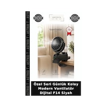 Özel Seri Günlük Kolay Modern Vantilatör Dijital F14 Siyah