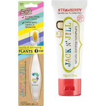 N Jill Bebek Diş Fırçalama Seti Fil&dino Diş Fırçası - Çilek Aromalı Macun 50g