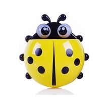 Willowhaven Diş Fırçalık - Uğur Böceği Hayvan Banyo Karikatür Diş Fırçası Tutucu & Diş Macunu Duvar Emme Tutucu 2 Adet Beyaz Gri