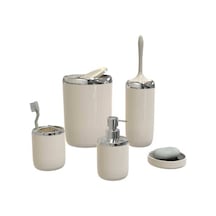 Primanova Lima Xl Krom Dekorlu 5 Prç Banyo Seti Bej