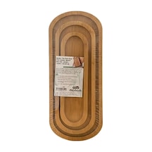 Bambu Uzun Oval 3'li Sunum Tepsisi Çok Renkli