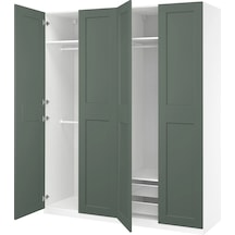 Ikea Çok Renkli Sağlam Kapaklı Gardırop Beyaz-gri-yeşil