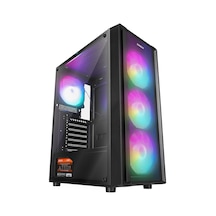 Everest Mıdıon Mesh Peak 350 W 4x120 MM Fan Temperli Camlı Oyuncu Bilgisayar Kasası