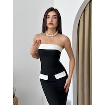 Mielle Cep Detaylı Straplez Elbise
