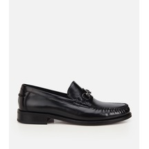 Hotiç Erkek Deri Siyah Toka Detaylı Klasik Loafer