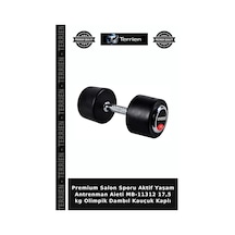 Premium Salon Sporu Aktif Yaşam Antrenman Aleti Mb-11312 17,5 Kg Olimpik Dambıl Kauçuk Kaplı