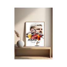 Sarı Kırmızı Futbol Tablo Doğal Ahşap Çerçeveli Çok Renkli - 867723908 Çok Renkli