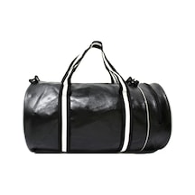 Microcase Unisex Suni Deri 2 Gözlü Geniş Hacimli Spor Çantası Siyah Al4348