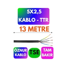 Öznur 5x2,5 Ttr Kablo Siyah Metre Seçenekli - 13 Metre
