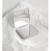 Kare Metal Katlanabilir Mini Makyaj Aynası, Cep Boy Seyahat Aynası, 5.7cm X 5.7cm, Günlük Kullanım Diğer