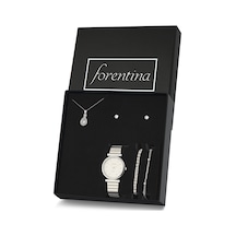 Forentina Zirkon Taşlı Kolye Küpe Bileklik Saat Hediye Set PS2419