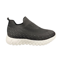 Ventes 679502z Memory Foam Ortopedik Taban Günlük Kadın Triko Sneaker Ayakkabı Siyah