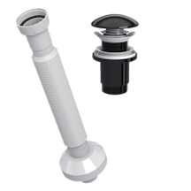 Yapıtaşı Yt655 Seramik Başlıklı Taşmasız Bas Aç Lavabo Gider Sifonu Parlak Siyah