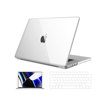 NovStrap Apple Uyumlu MacBook Pro 2021 M1 16.2 inc A2485 Parlak Alt Üst Kılıf + Klavye Kılıfı + Film