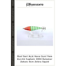 Özel Seri Açık Hava Suni Yem Avcılık Captain 3004 Kalamar Zokası 8cm Zebra Squid