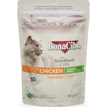 Bonacibo Tavuklu Jelly Pouch Kısırlaştırılmış Yetişkin Kedi Yaş Maması 85 G