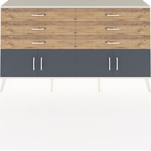Arges Konsol 2 Raflı 6 Çekmeceli 4 Kapaklı 176x30x99 Aytaşı-antra Aytaşı-antrasit/çam