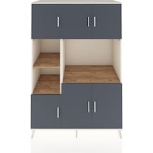 Kronos Dolap 9 Raflı 6 Kapaklı 132x59x195 Aytaşı-antrasit/çam Aytaşı