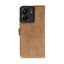 Gld-spt- Newface Xiaomi Redmi 13c Kılıf Trend S Plus Kapaklı Kılıf - Taba