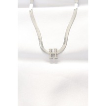 Ezoconcept 316l Çelik H Harfli Silver Renk İtalyan Zincirli Kolye