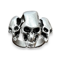 Takı Dükkanı Üç Boyutlu Kuru Karaflı Boyu Ayarlanabilir Erkek Yüzük Bby27 Gümüş