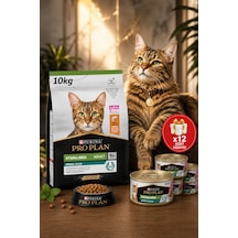 Pro Plan 10 Kg Kısır Somon Kedi Maması + Hediye 12 Adet Pro Plan Sterilised Ton Balıklı Ve Somonlu