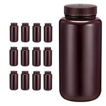 Borox HDPE Amber Plastik Şişe 1000ml - Vida Kapaklı - 12 Adet