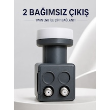 Çift Çıkışlı Twin Lnb 4k Ultra Hd Uyumlu Ku Band Uydu Anten Başlığı 0.1 Db