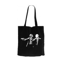 Daft Punk Pulp Fiction Siyah Kanvas Bez Çanta Siyah