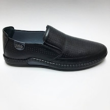 PABUÇ HAKİKİ DERİ RAHAT GÜNLÜK SİYAH YAZLIK ERKEK AYAKKABI C-8115 Siyah