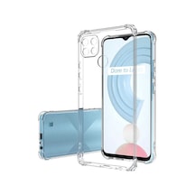 Realme C21 Kılıf Şeffaf Kamera Korumalı Antishock Airbag Köşe Korumalı Silikon Kapak