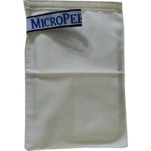 Micro Peel İpek Yağlı Cilt İçin Banyo Kesesi Beyaz 16x24Cm