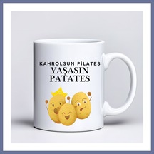Bezos Kahrolsun Pilates Yaşasın Patates Komik Tasarım Kupa Model 229 Eğlenceli Baskılı Seramik Kahve Kupası Dlra Çok Renkli