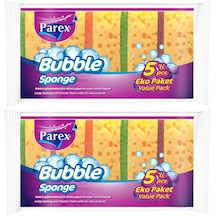 Bubble Sünger Düz 5'li İkili Set