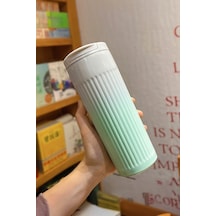304 L Çelik 0,5 L Yeşil Beyaz Degrade El Termos Mug Cin917ys Yeşil